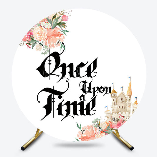 Lofaris Floral Once Upon A Time Castle Round Birthday Backdrop