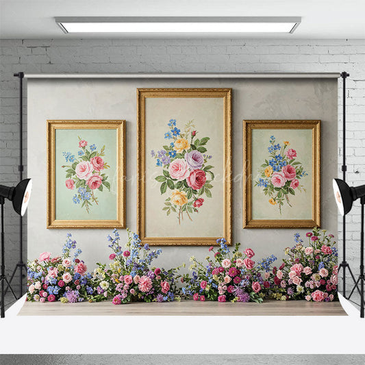 Lofaris Floral Painting Wall Elegant Sweet Wedding Backdrop
