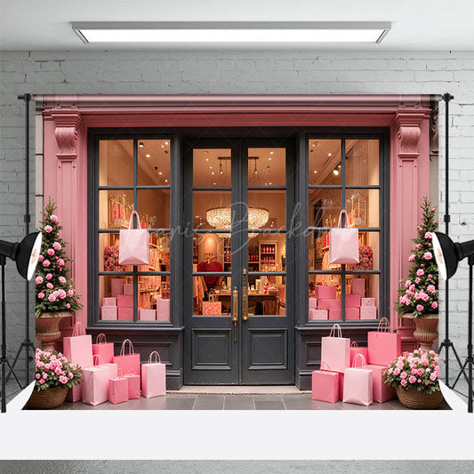 Lofaris Floral Pink French Gift Shop Photography Backdrop