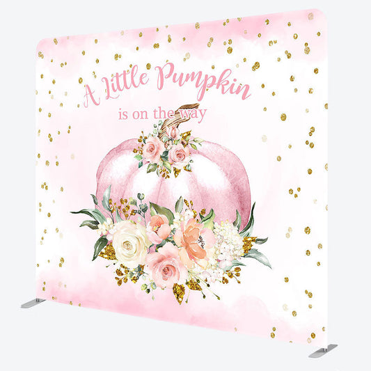 Lofaris Floral Pumpkin Baby Shower Square Tension Backdrop