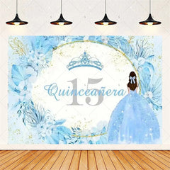 Lofaris Floral Quinceanera 15th Birthday Backdrop Elegant Princess Decor with Blossoms Pink Gold Photo Wall for Sweet Fifteen Party