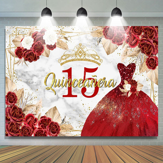 Lofaris Floral Quinceanera Sweet 15 Exquisite Dress Backdrop