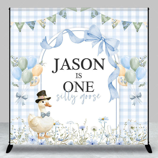 Lofaris Floral Silly Goose Flag 1st Custom Birthday Backdrop