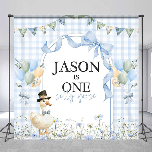 Lofaris Floral Silly Goose Flag 1st Custom Birthday Backdrop