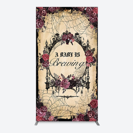 Lofaris Floral Spider Halloween Baby Shower Rectangle Backdrop