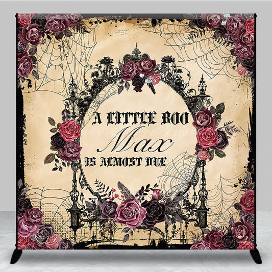 Lofaris Floral Spider Halloween Custom Baby Shower Backdrop