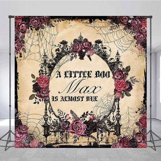 Lofaris Floral Spider Halloween Custom Baby Shower Backdrop