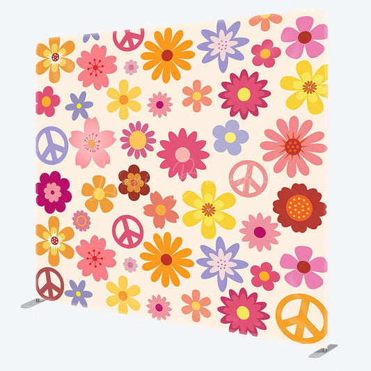 Lofaris Floral Spring Color Pattern Square Tension Backdrop