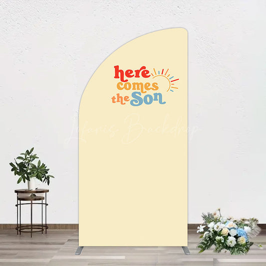 Lofaris Floral Spring Elegant Happy Birthday Half Moon Arch Backdrop