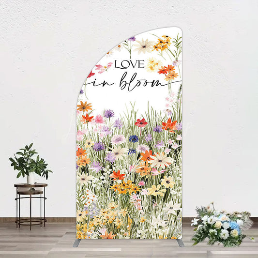 Lofaris Floral Spring Love In Bloom Wedding Half Moon Arch Backdrop