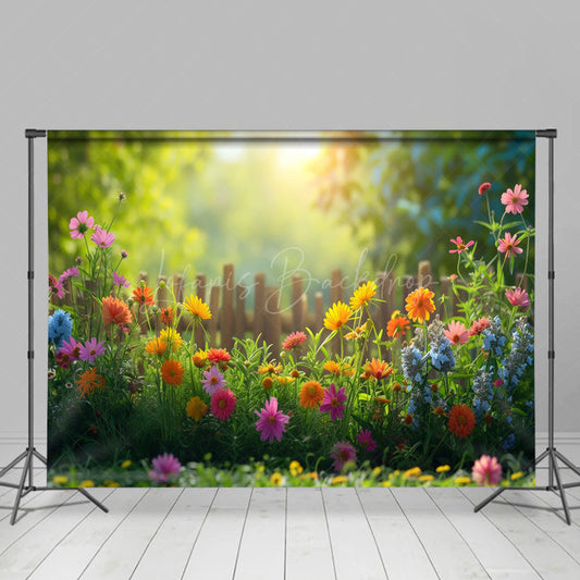 Lofaris Floral Sunshine Green Plant Garden Spring Backdrop