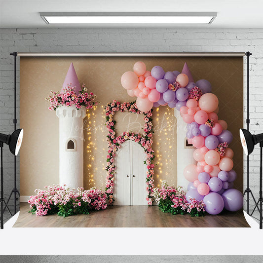 Lofaris Floral Sweet Balloon Arch Lights Wedding Backdrop