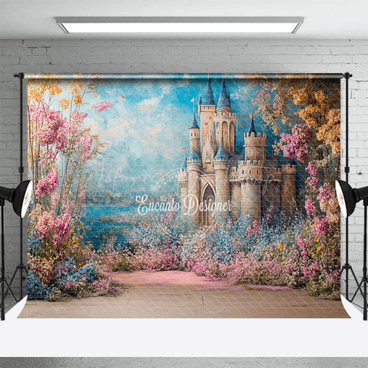 Lofaris Floral Sweet Castle Painting Photography Backdrop