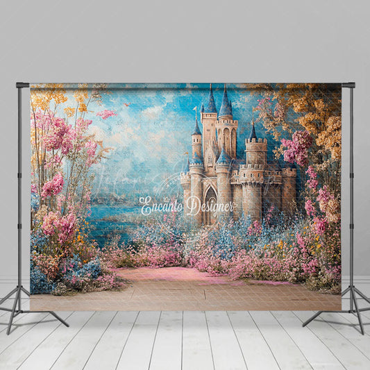 Lofaris Floral Sweet Castle Painting Photography Backdrop