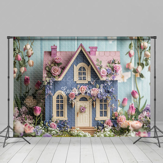 Lofaris Floral Sweet Fancy House Spring Photography Backdrop