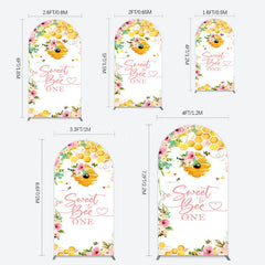 Lofaris Floral Sweet To Bee One Happy Birthday Arch Backdrop