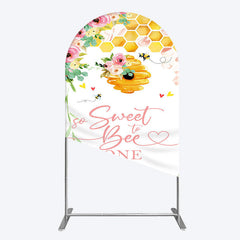 Lofaris Floral Sweet To Bee One Happy Birthday Arch Backdrop