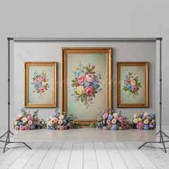 Lofaris Floral Triple Painting Elegant Sweet Wedding Backdrop