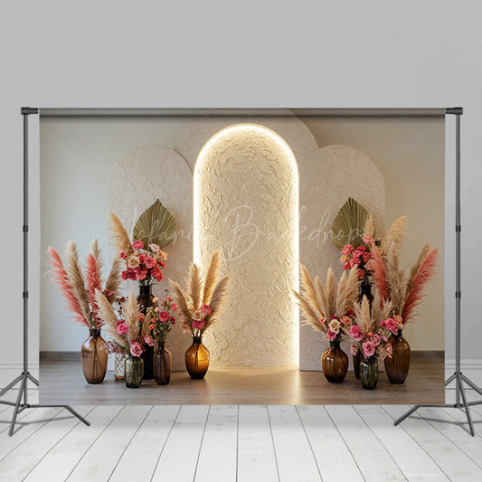Lofaris Floral Vases White Arch Wall Sweet Wedding Backdrop