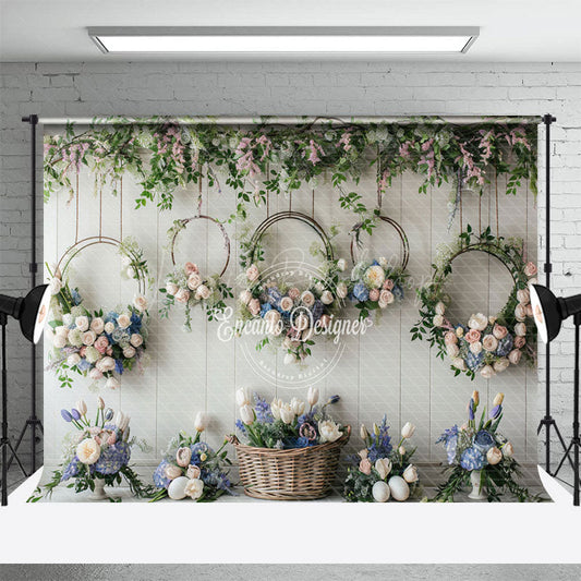 Lofaris Floral Vine Wreath Easter Photography Backdrop