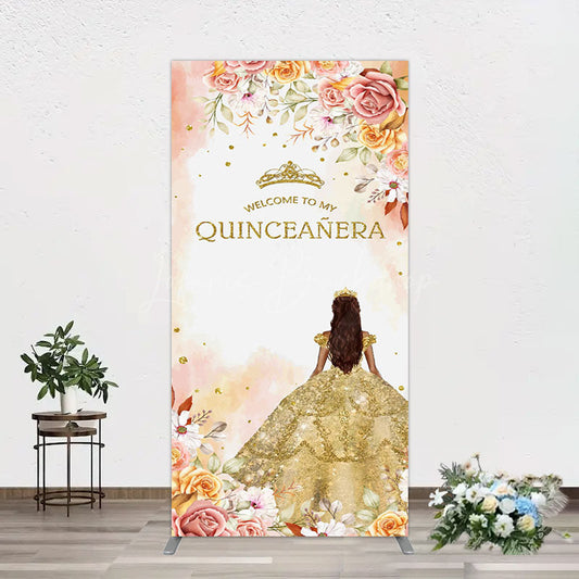 Lofaris Floral Welcome To My Quinceanera Birthday Rectangle Backdrop