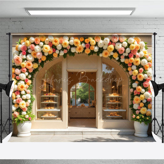 Lofaris Flower Arch Garland Dessert Shop Photo Backdrop