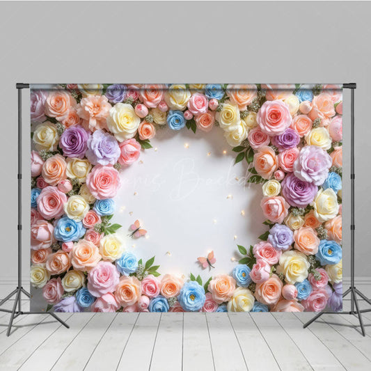 Lofaris Flower Surround Blooming Wall Spring Photo Backdrop