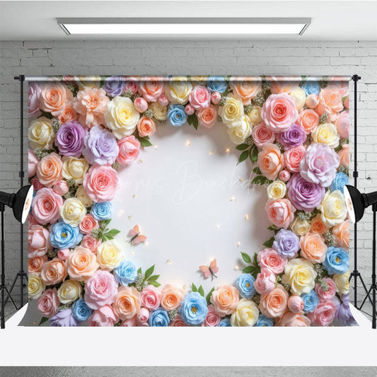 Lofaris Flower Surround Blooming Wall Spring Photo Backdrop