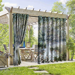 Lofaris Flying Cranes Waterproof Printed Outdoor Curtains
