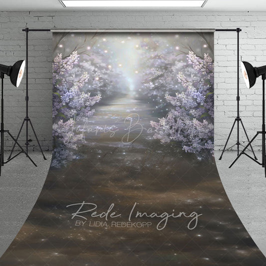 Lofaris Foggy Pink Misty Blossoms Garden Photo Sweep Backdrop