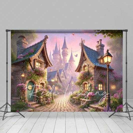 Lofaris Foggy Whimsical French Kingdom Spring Photo Backdrop