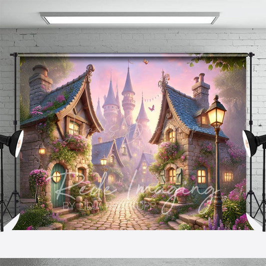 Lofaris Foggy Whimsical French Kingdom Spring Photo Backdrop