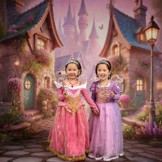 Lofaris Foggy Whimsical French Kingdom Spring Sweep Backdrop