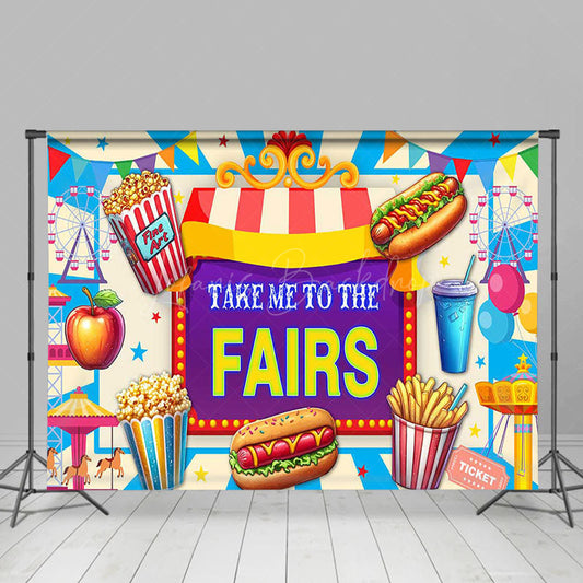 Lofaris Food Playground Take Me To The Fairs Party Backdrop