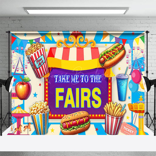 Lofaris Food Playground Take Me To The Fairs Party Backdrop