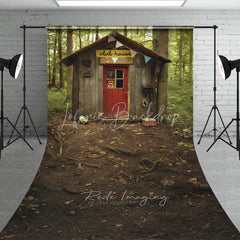Lofaris Forest Clubhouse Shack Backdrop Rustic Kids Treehouse and Woodland Scene Adventure Birthday Background