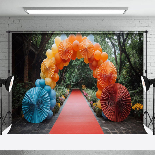 Lofaris Forest Paper Flower Balloon Arch Wedding Backdrop