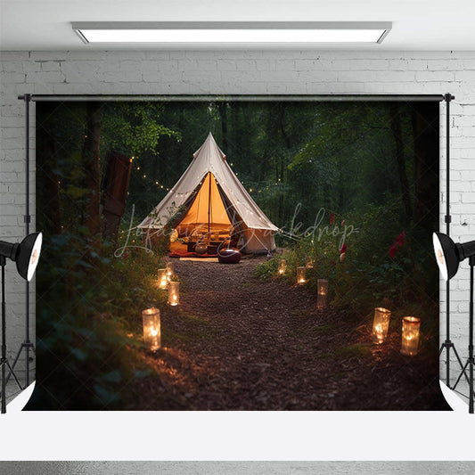 Lofaris Forest Summer Camping Night Photography Backdrop