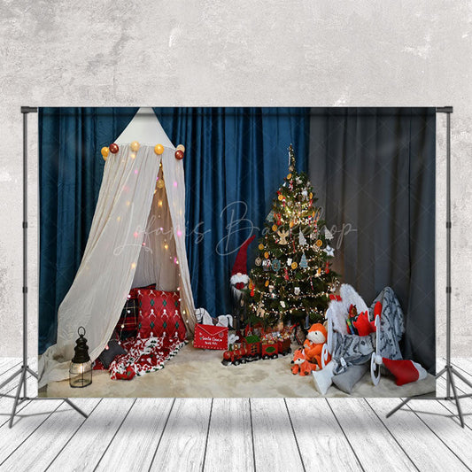 Lofaris Fox Doll Trees Tent Light Glitter Christmas Backdrop