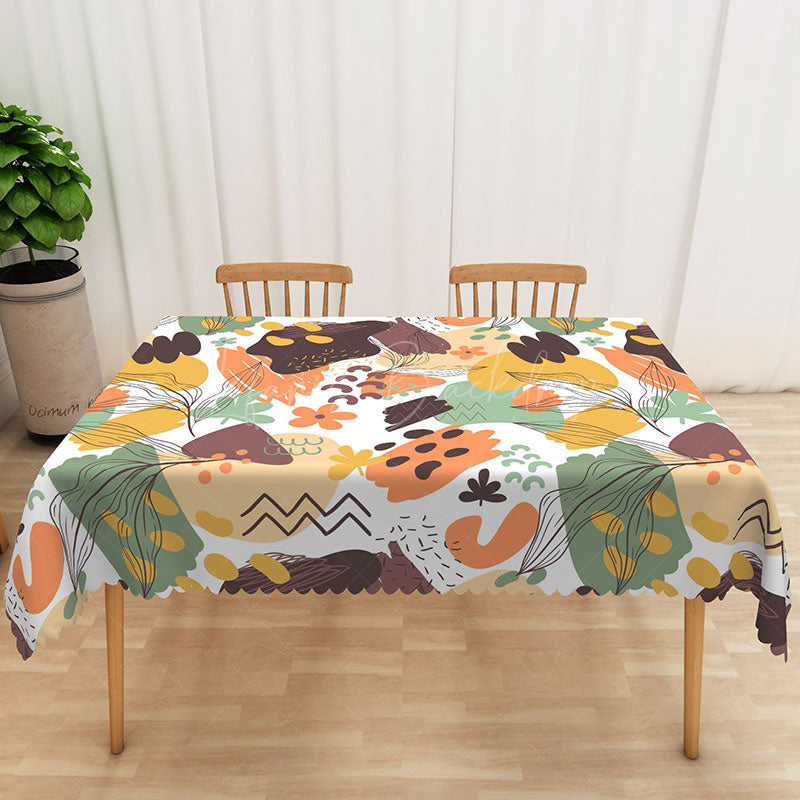 Lofaris Fresh Abstract Art Tablecloth with Earthy Tones Modern and Natural Design for Contemporary Decor