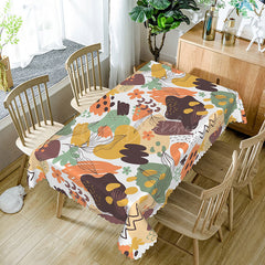Lofaris Fresh Abstract Art Tablecloth with Earthy Tones Modern and Natural Design for Contemporary Decor