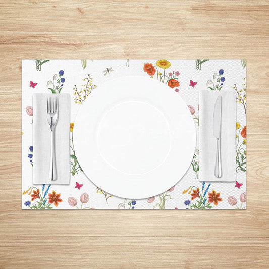 Lofaris Fresh and Bright Spring Floral Placemats Set of 4 for Easter Holiday Cheerful Garden Party Decor