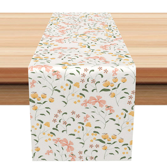 Lofaris Fresh and Bright Spring Floral Table Runner Elegant Vibe with Colorful Wildflowers Modern Kitchen Dining Decor