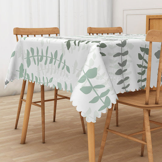 Lofaris Fresh and Sweet Green Spring Leaves Rectangle Tablecloth for Easter Holiday Garden Party Dining