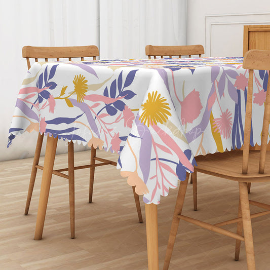 Lofaris Fresh and Sweet Rectangle Tablecloth with Colorful Plant Pattern for Fun Modern Kitchen Dining Decor