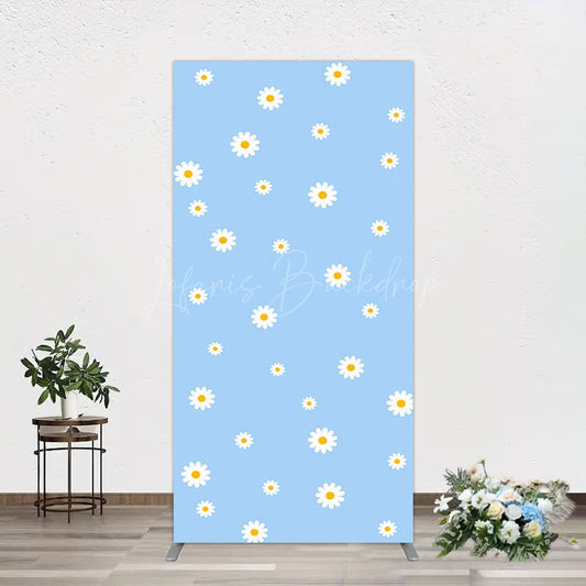 Lofaris Fresh Blue Spring Daisy Happy Birthday Rectangle Backdrop