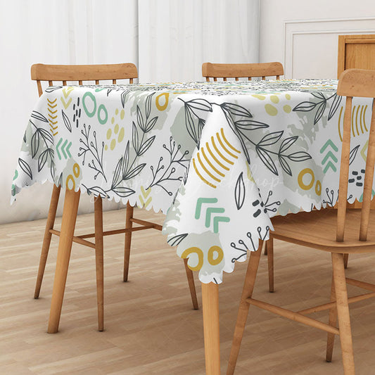 Lofaris Fresh Boho Autumn Rectangle Tablecloth with Fallen Leaves for Rustic Thanksgiving and Fall Harvest Decor