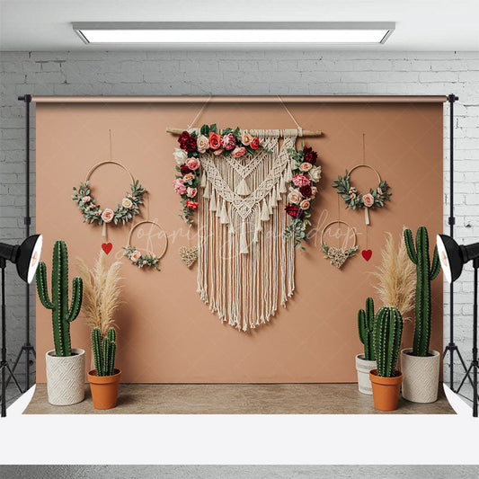Lofaris Fresh Boho Cactus Floral And Sweet Wedding Backdrop