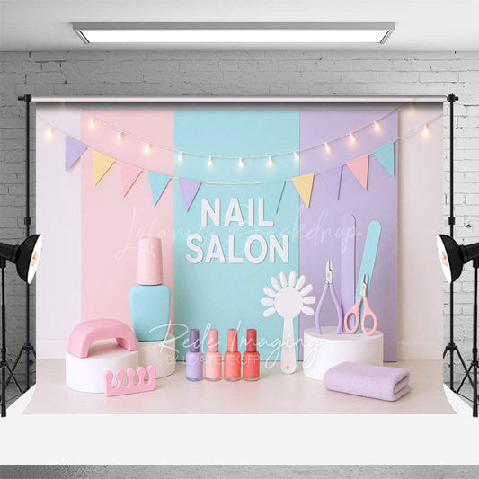 Lofaris Fresh Color Nail Salon Photo Cake Smash Backdrop