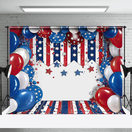 Lofaris Fresh Color USA Flag Birthday Cake Smash Backdrop